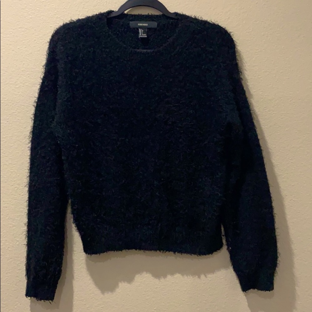 Black Fur/Teddy Sweater